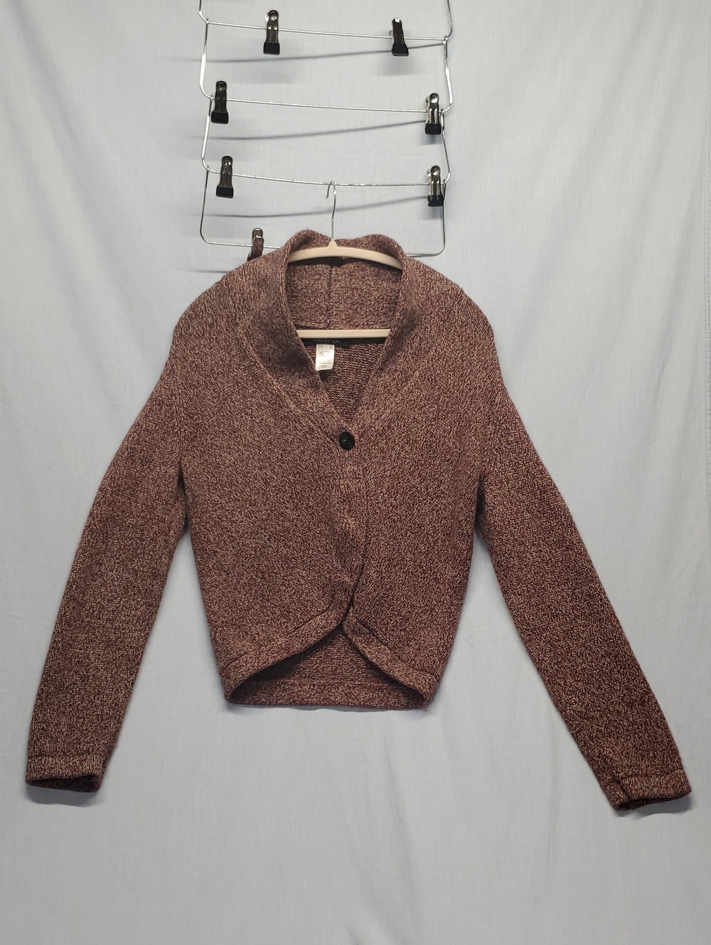 Jones New York Brown Shawl-Collar Single-Button Cardigan